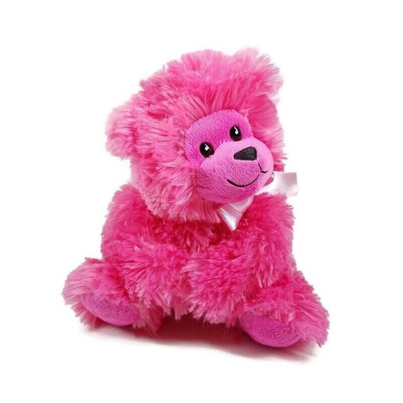 The Petting Zoo 9" Plush Pink Bear Bow Tie Sitting Stuffed Animal Toy 2019 - Picture 1 of 7